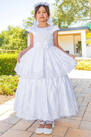 Dress Elegant illusion top satin 2910 by Cinderella Couture