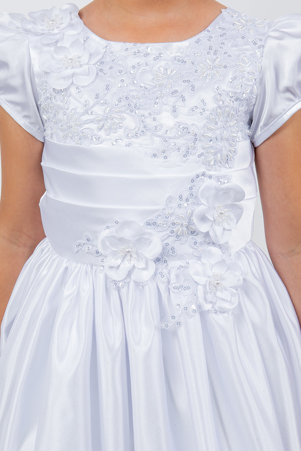 Beautiful communion dress with beads and laces 2911 by Cinderella Couture