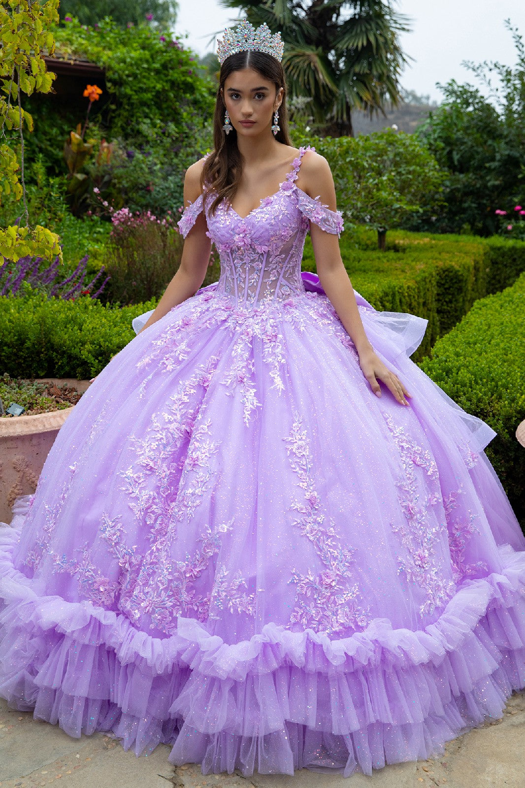 Perfect dress with ruffles, giving the appearance of an antique dress perfect for a quince or sweet sixteen GL3520 (GLS) BY GLORIA