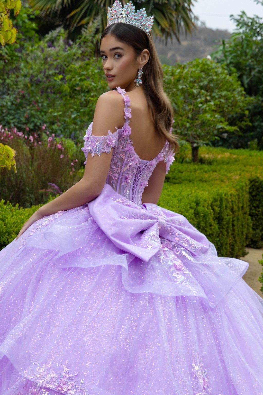 Perfect dress with ruffles, giving the appearance of an antique dress perfect for a quince or sweet sixteen GL3520 (GLS) BY GLORIA