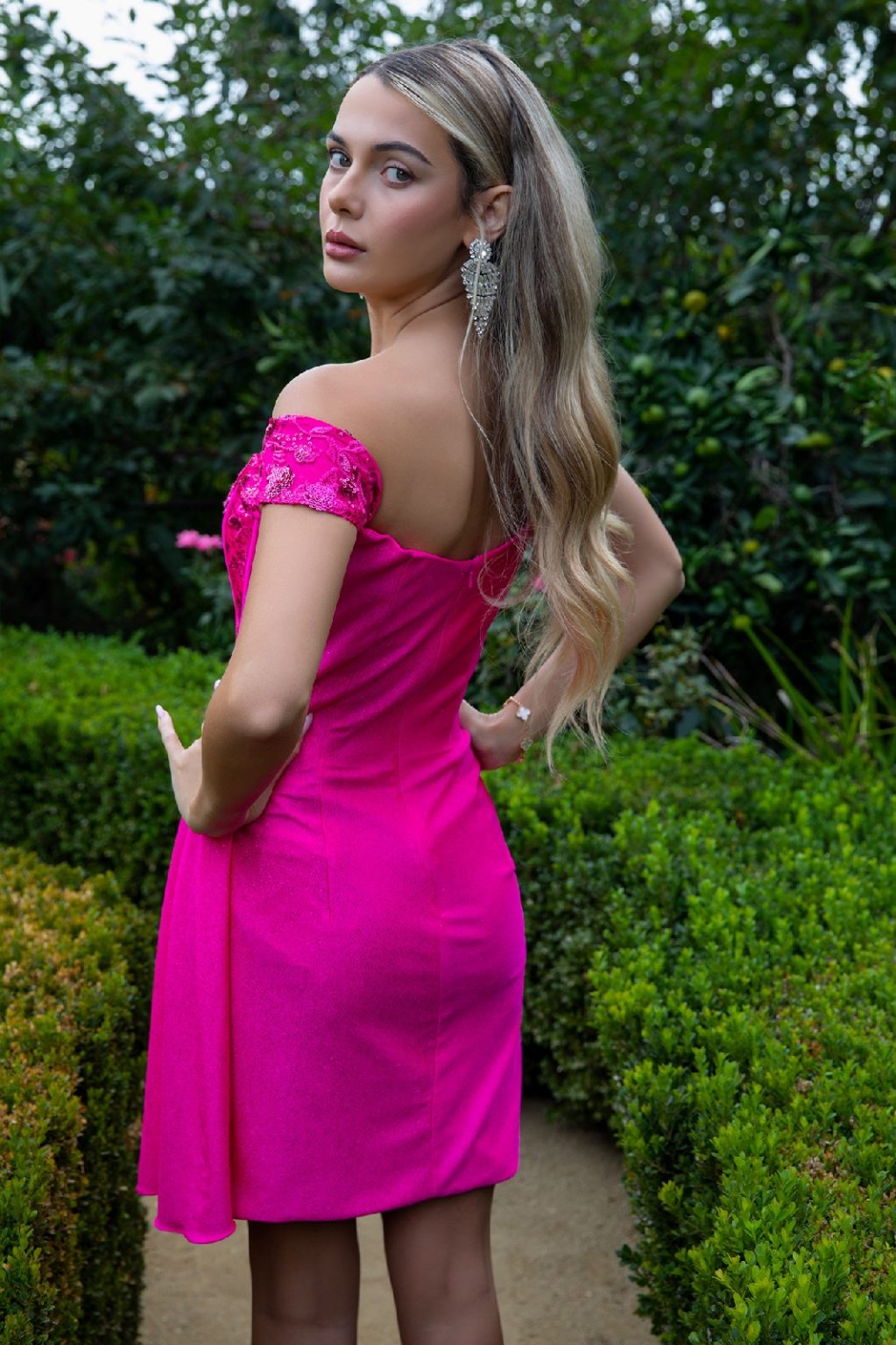 Glitter Jersey Sweetheart Neckline Bodycon Homecoming Dress w/ Cut-Away Shoulder GS3509 BY ELIZABETH K