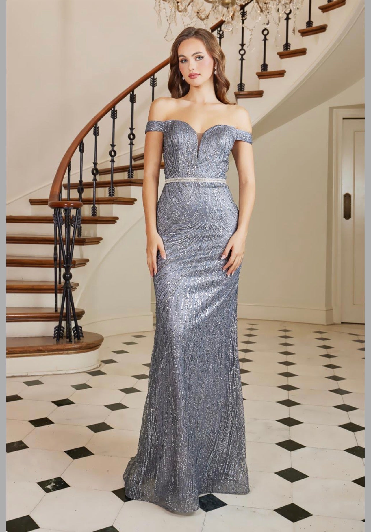 With glitter fabric and a little touch of diamond belt . 3093 by ADORA DESIGN