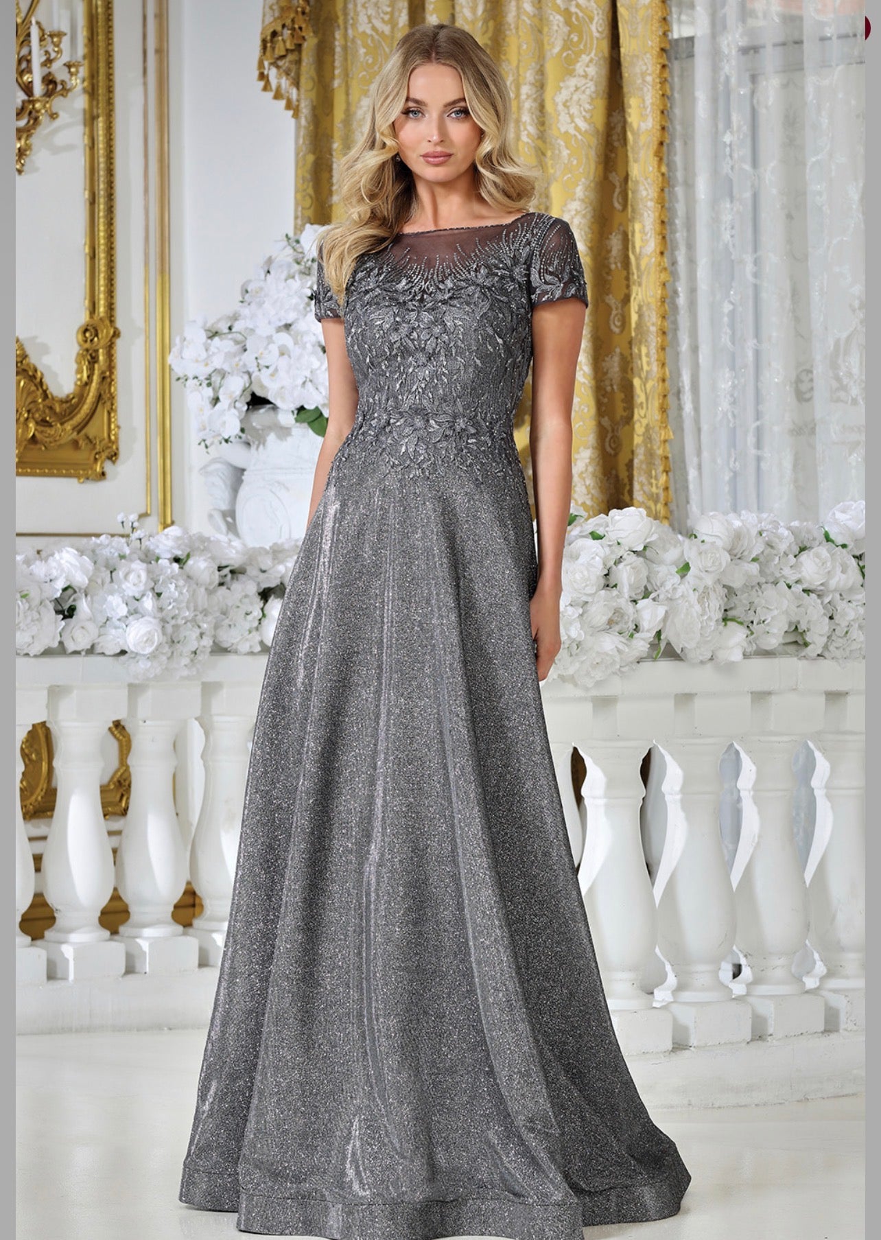 Beads Embellished Embroidered A-line Dress. 3316-03 – Zandy's Boutique