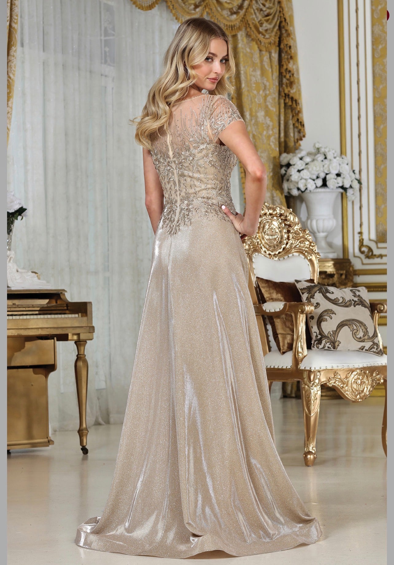 Beads Embellished Embroidered A-line Dress. 3316-03