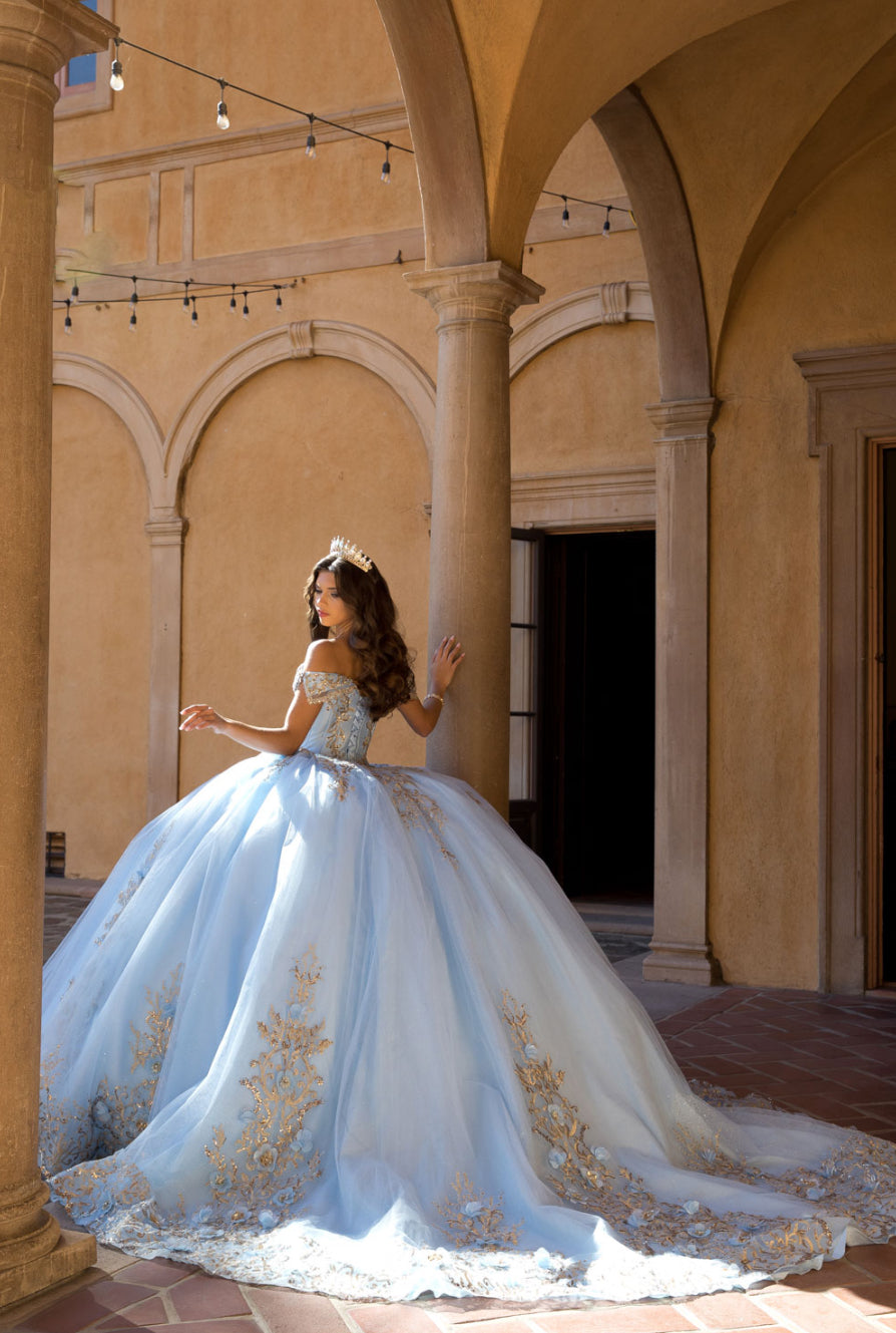 COMING SOON! Gem Stone, Embroidered Dazzling Quinceanera Ball Gown. PQ1068 by Bella Couture