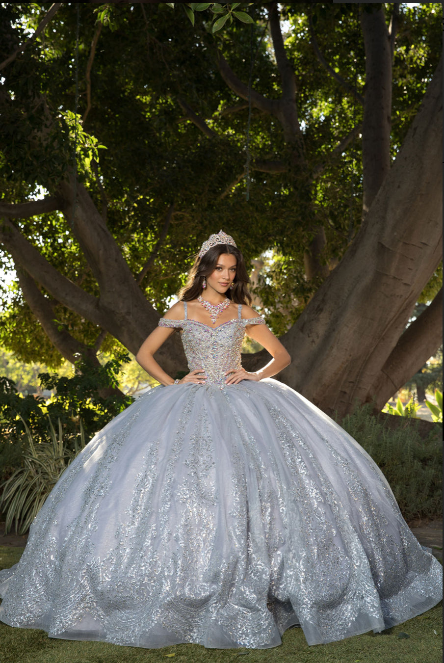 Platinum Quinceanera Dress. PQ1077 by Bella Couture