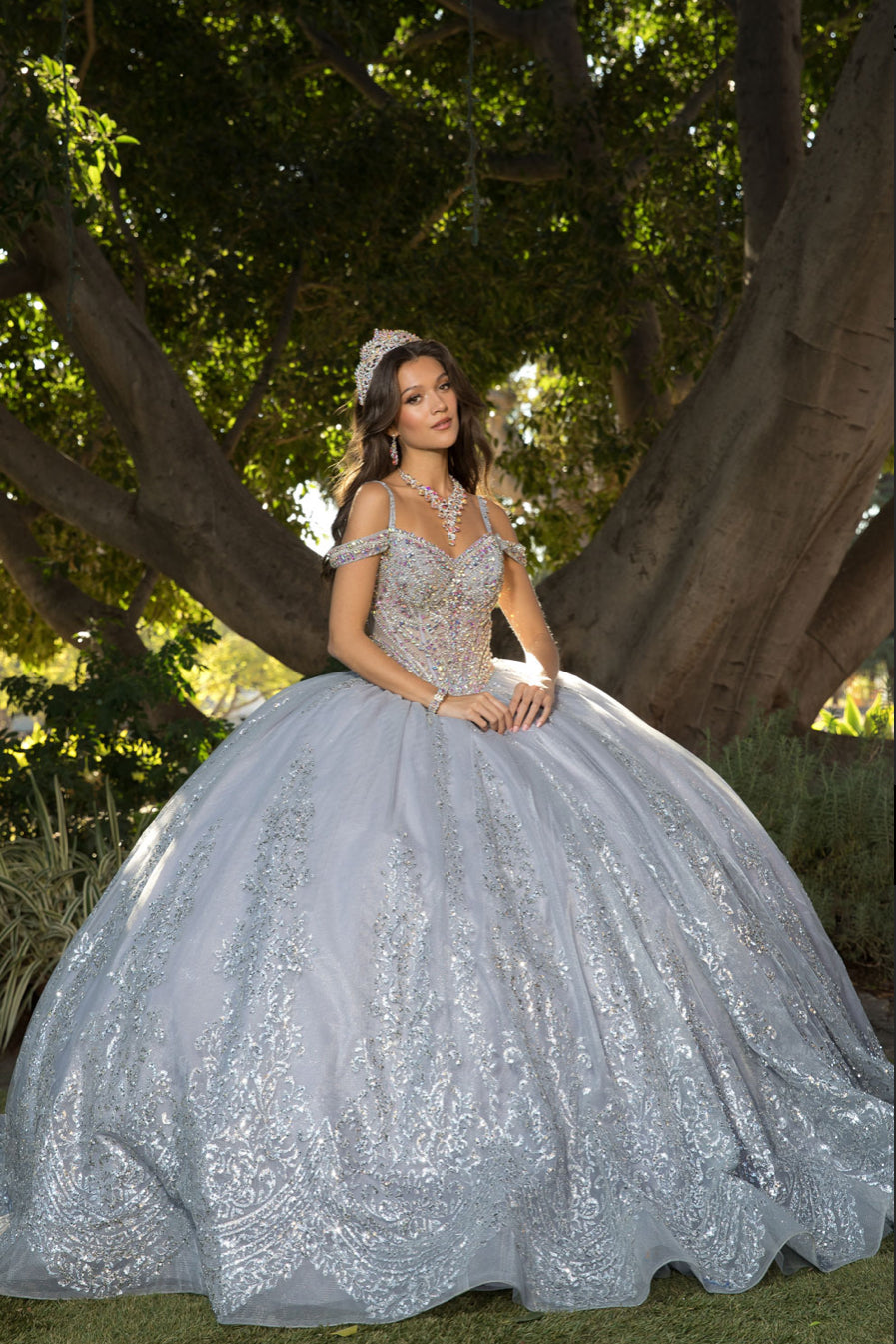 Platinum Quinceanera Dress. PQ1077 by Bella Couture