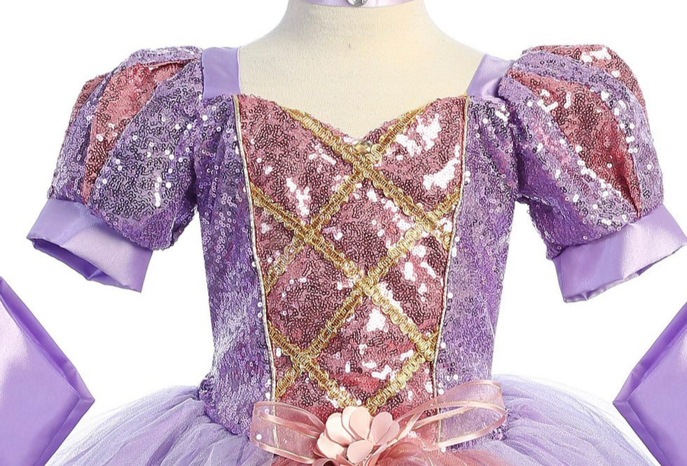Princess dress party inspired in Rapunzel. 846 BY little KERY