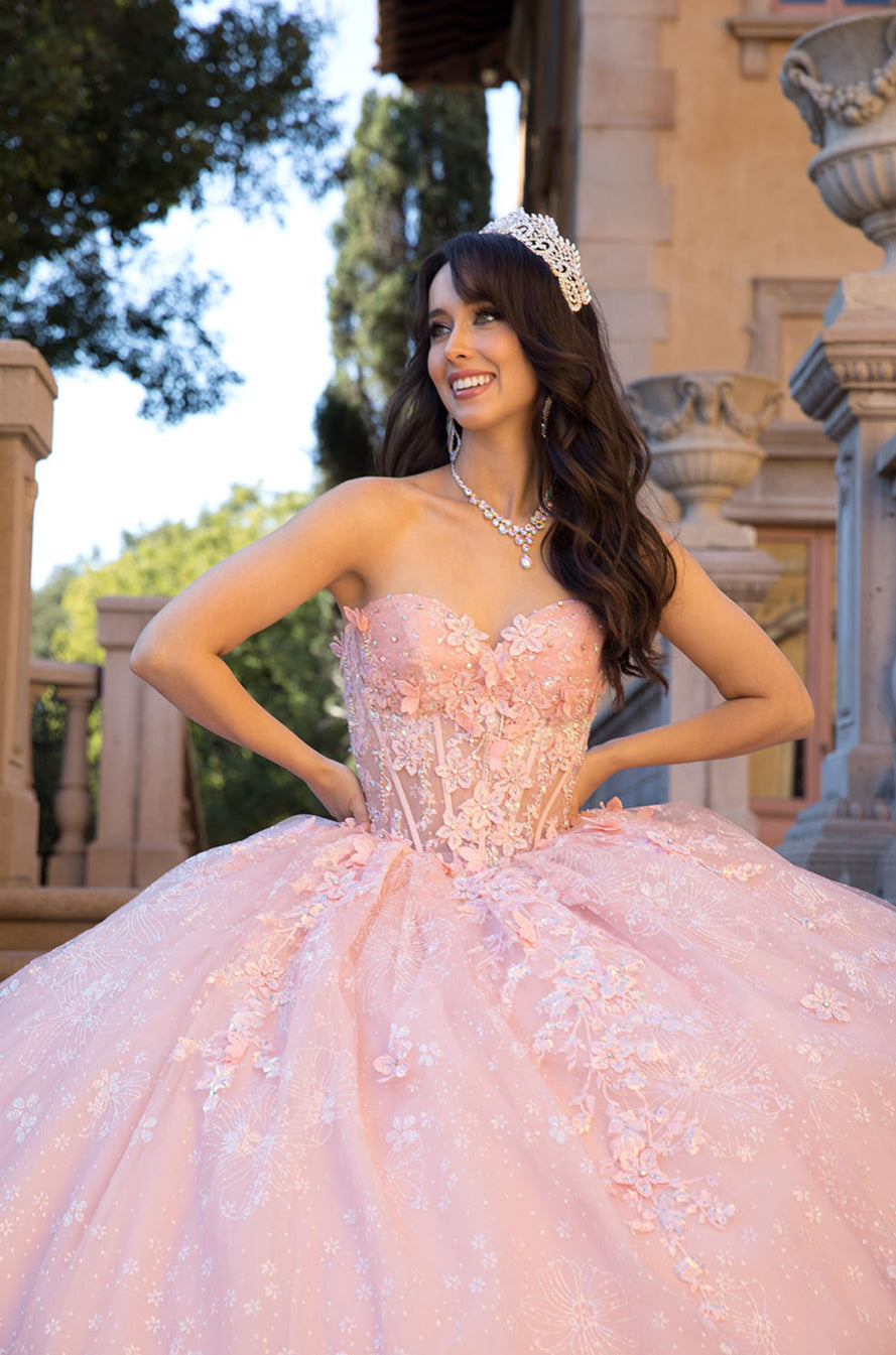 Exquisite Off Shoulder & 3D Flower Quince Dress. PQ1064 by Bella Couture