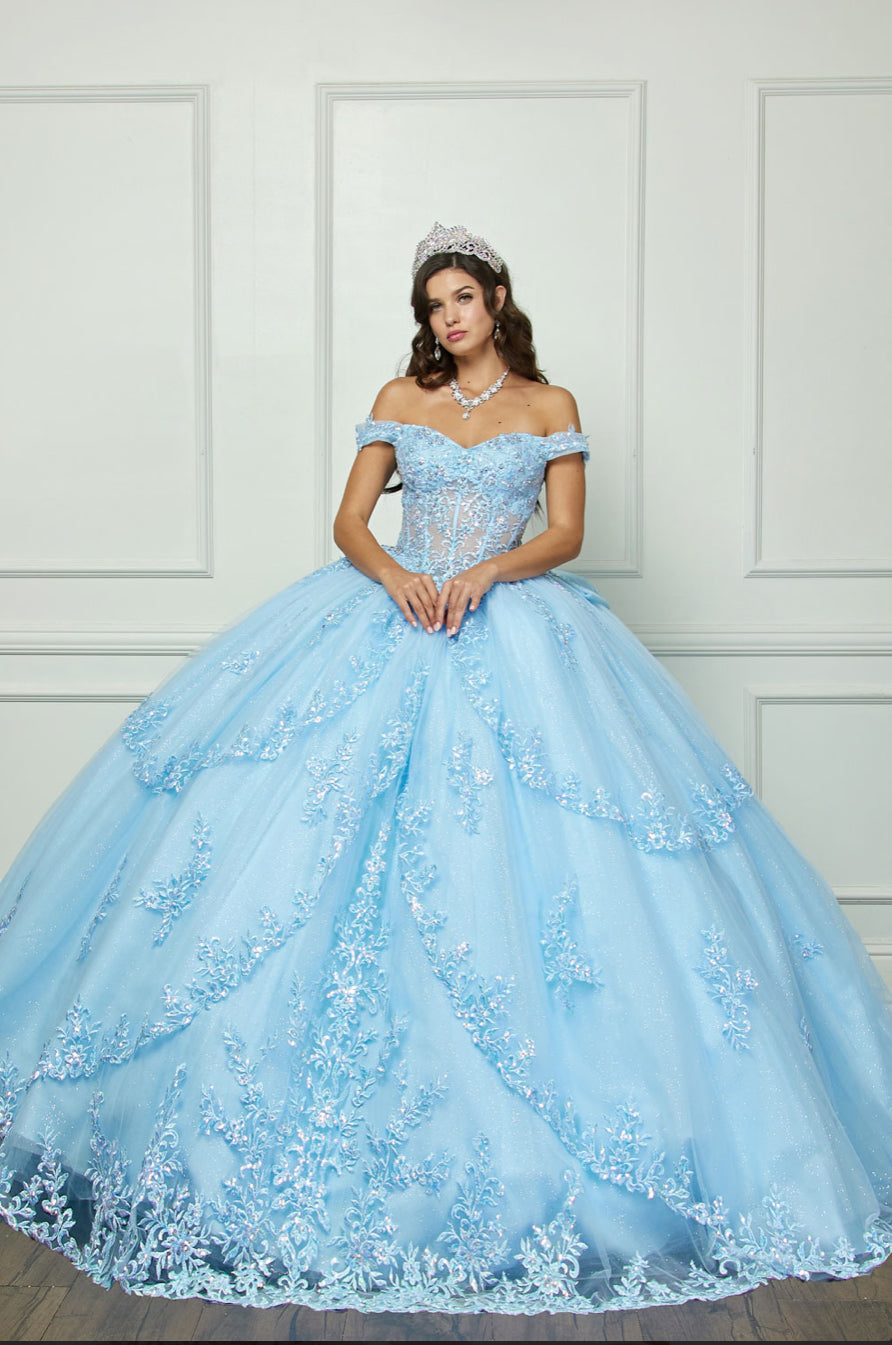 Multi-tiered Illusion Skirt, Off Shoulder. PQ1060 by Bella Couture