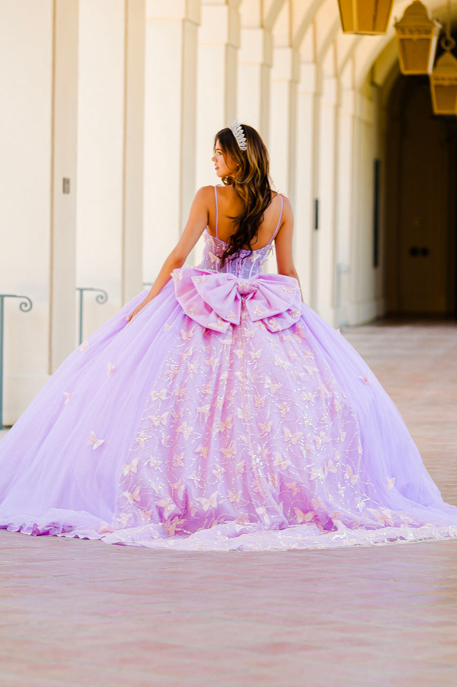 Corset Bodice Two tone Butterfly Quince Dress. PQ1032 by Bella Couture