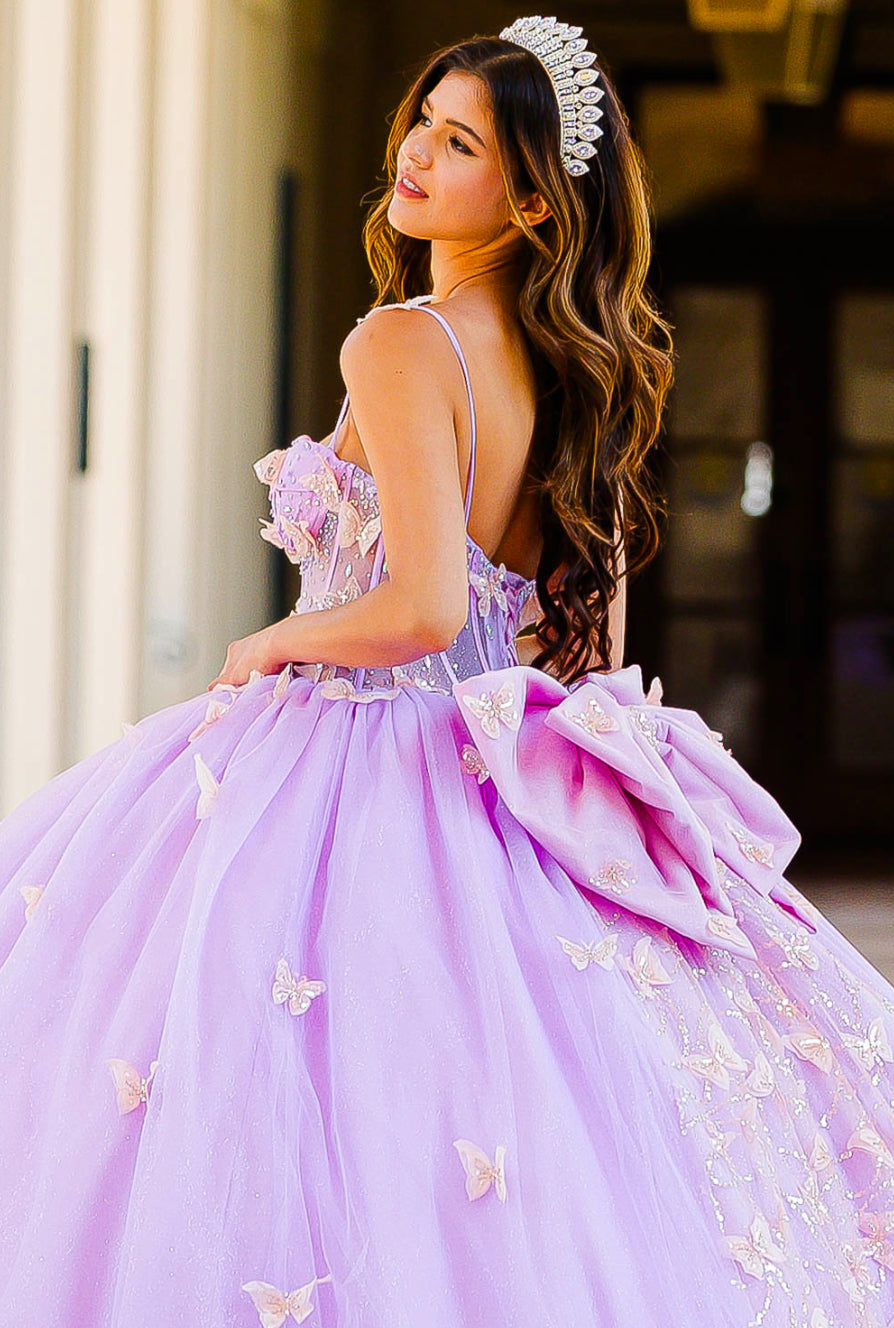 Corset Bodice Two tone Butterfly Quince Dress. PQ1032 by Bella Couture