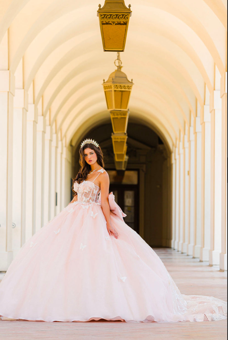 Corset Bodice Two tone Butterfly Quince Dress. PQ1032 by Bella Couture