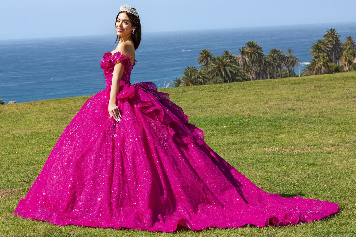 Off Shoulder Butterfly Quinceanera Dress. 8120J by Cinderella Couture