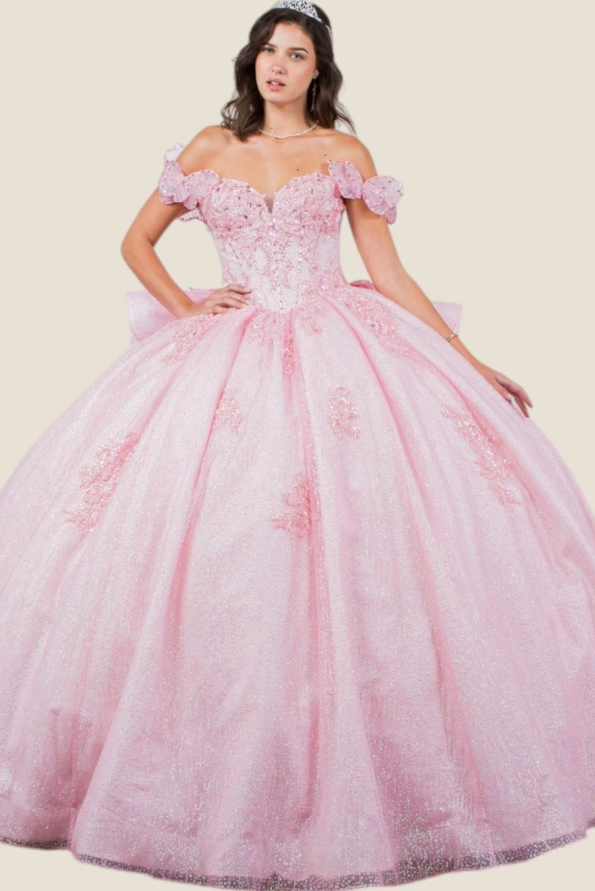 Off Shoulder Butterfly Quinceanera Dress. 8120J by Cinderella Couture