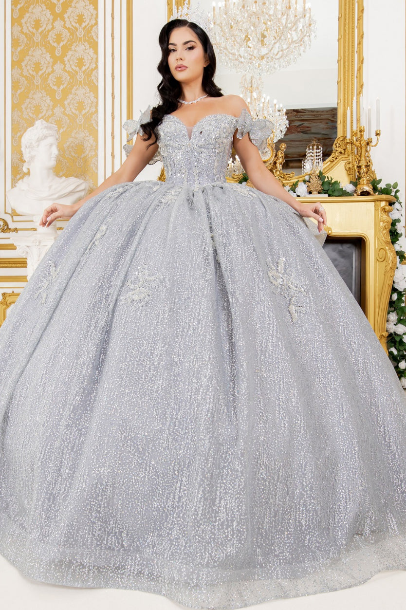 Off Shoulder Butterfly Quinceanera Dress. 8120J by Cinderella Couture