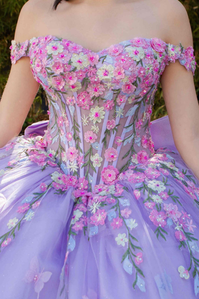 Colorful Daisy Embroidery Dress. 8260J by Cinderella Couture