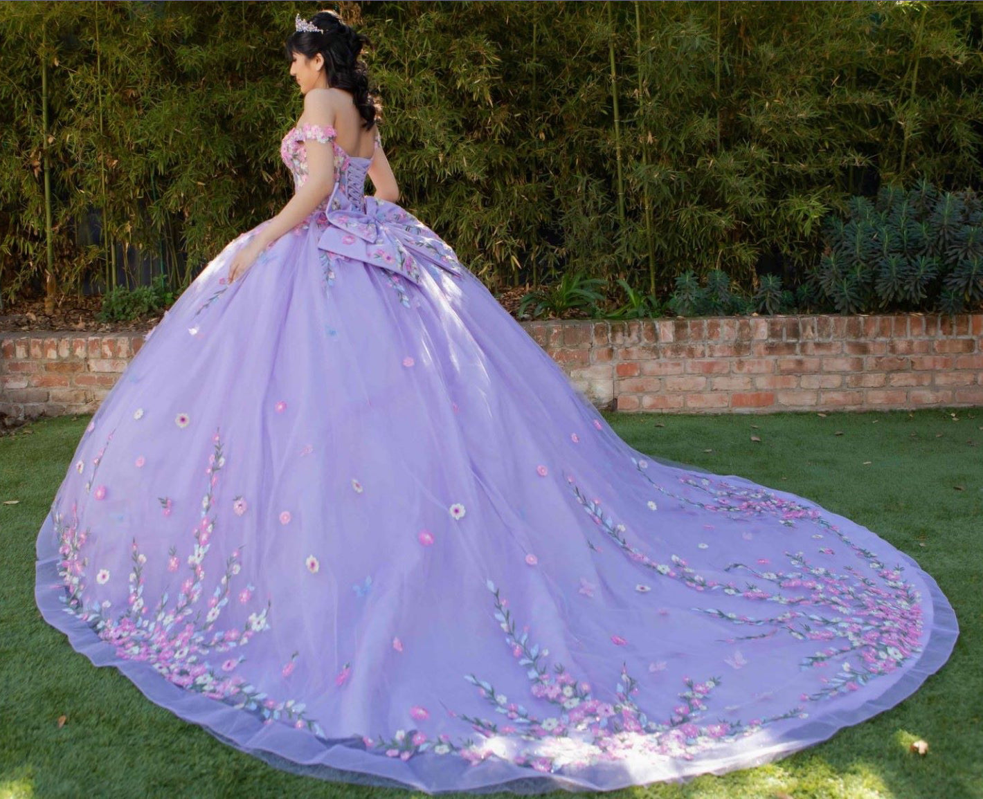 Colorful Daisy Embroidery Dress. 8260J by Cinderella Couture