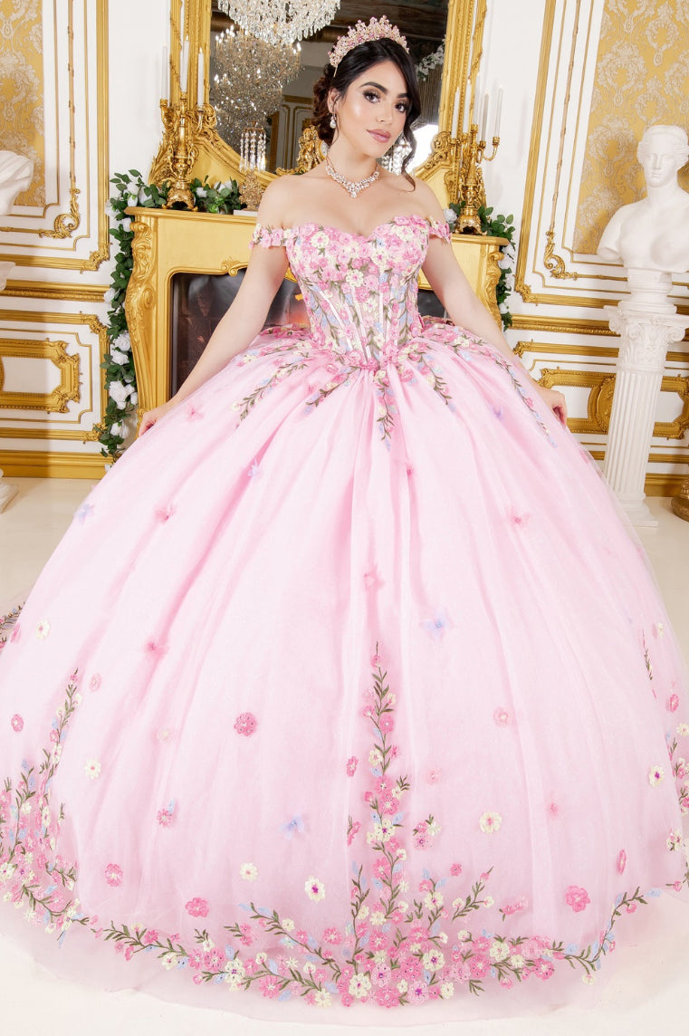 Colorful Daisy Embroidery Dress. 8260J by Cinderella Couture