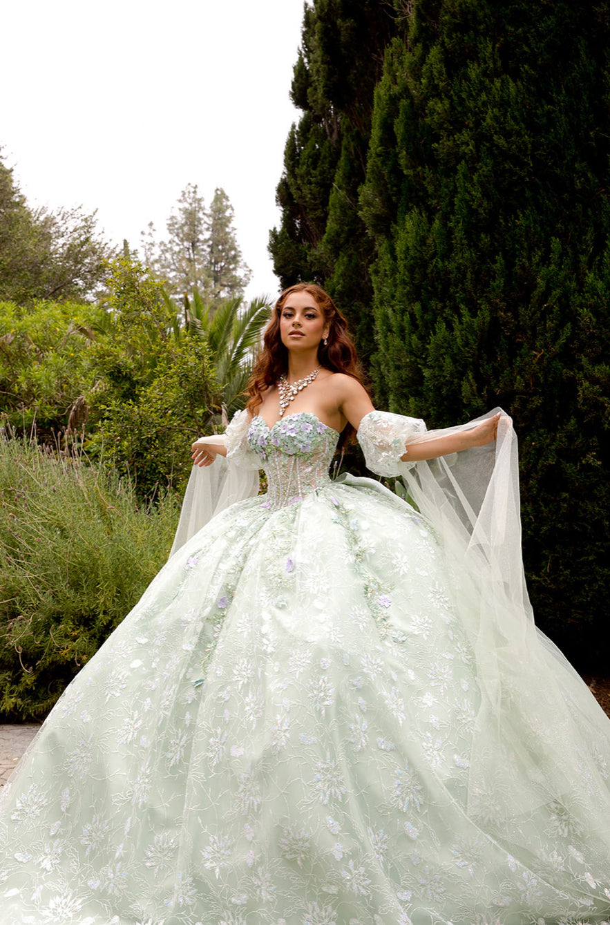 Multi-Colored Blossom Quinceanera Dream. PQ1084 BY BELLA COUTURE