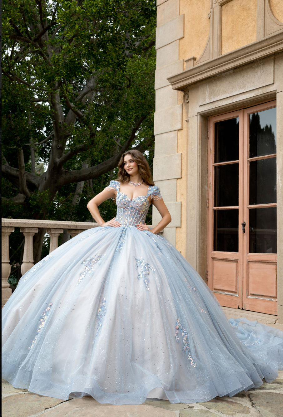 Enchanted Quince Dress: A Fairytale in Sequins, Tulle, and Long Bow. PQ1094 by ADORA DESIGN