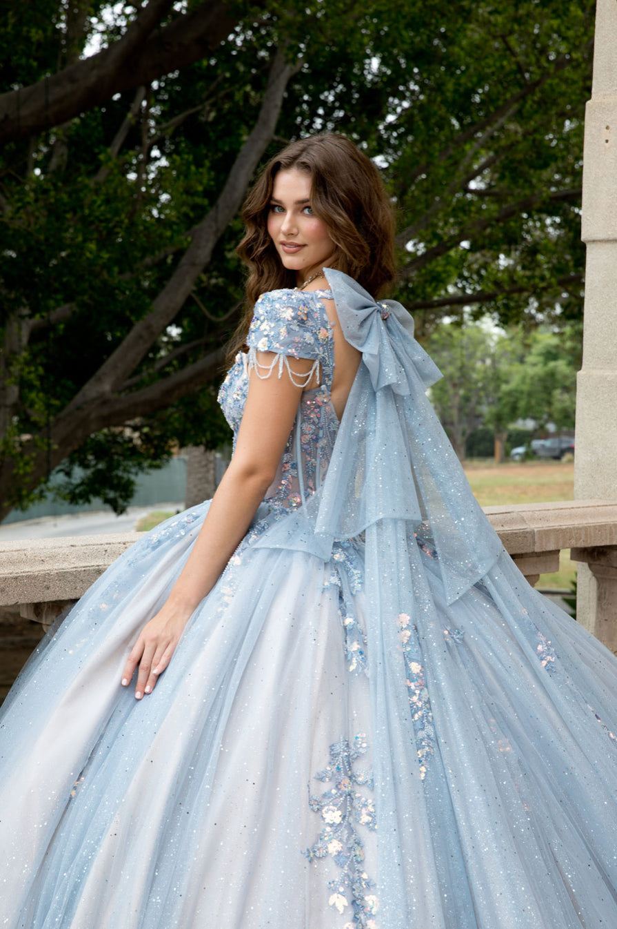 Enchanted Quince Dress: A Fairytale in Sequins, Tulle, and Long Bow. PQ1094 by ADORA DESIGN