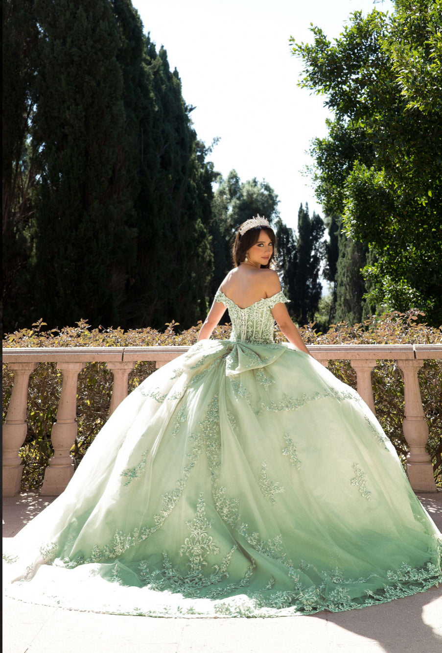 Multi-tiered Illusion Skirt, Off Shoulder. PQ1060 by Bella Couture