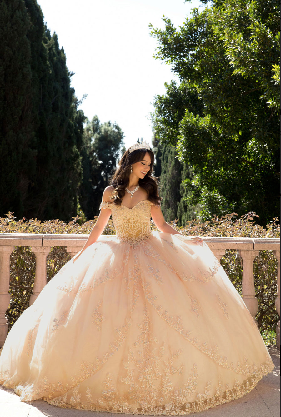 Multi-tiered Illusion Skirt, Off Shoulder. PQ1060 by Bella Couture