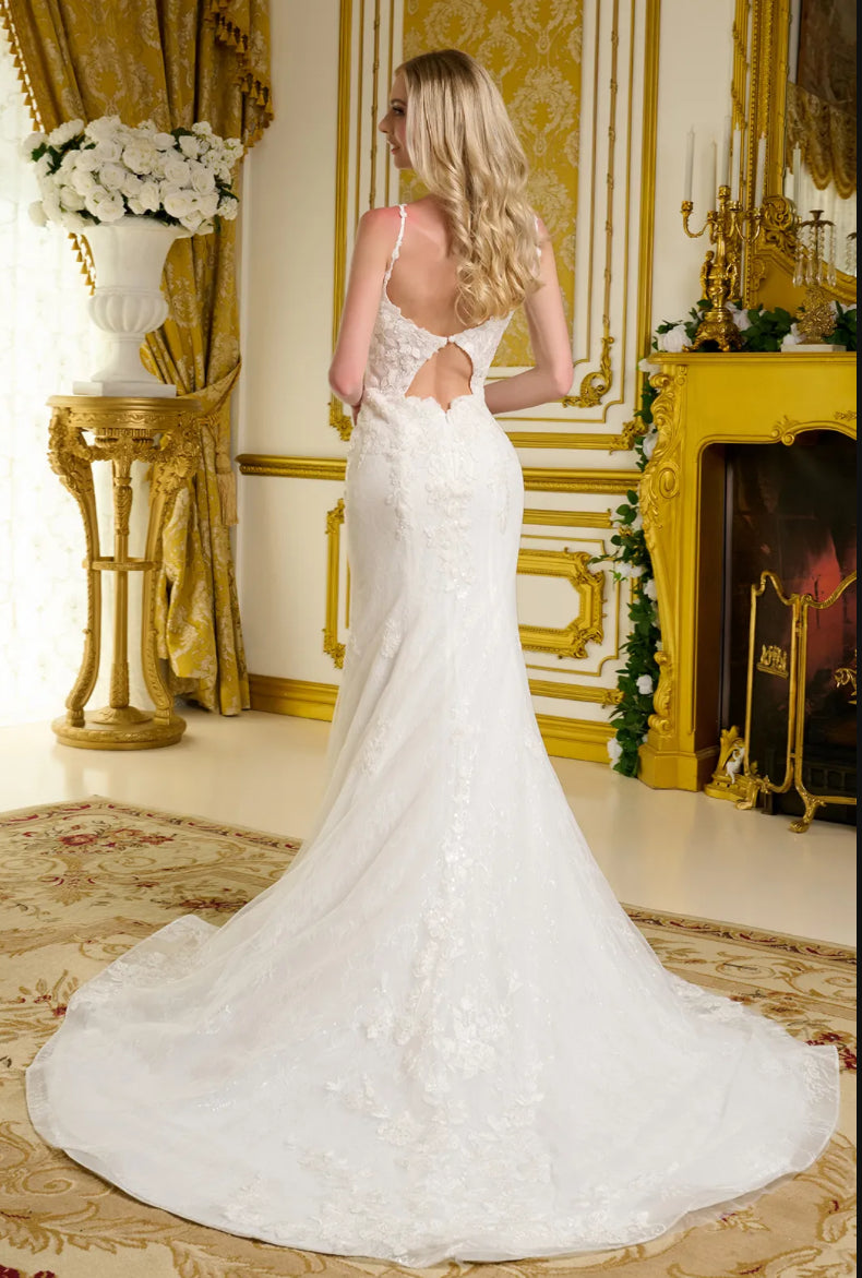 This form-fitting wedding gown features delicate. GL3658 GLS BY GLORIA