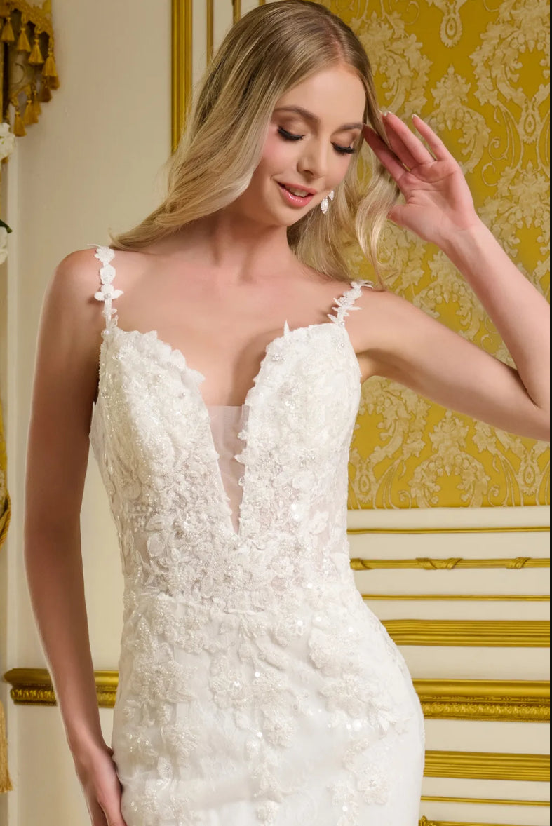 This form-fitting wedding gown features delicate. GL3658 GLS BY GLORIA