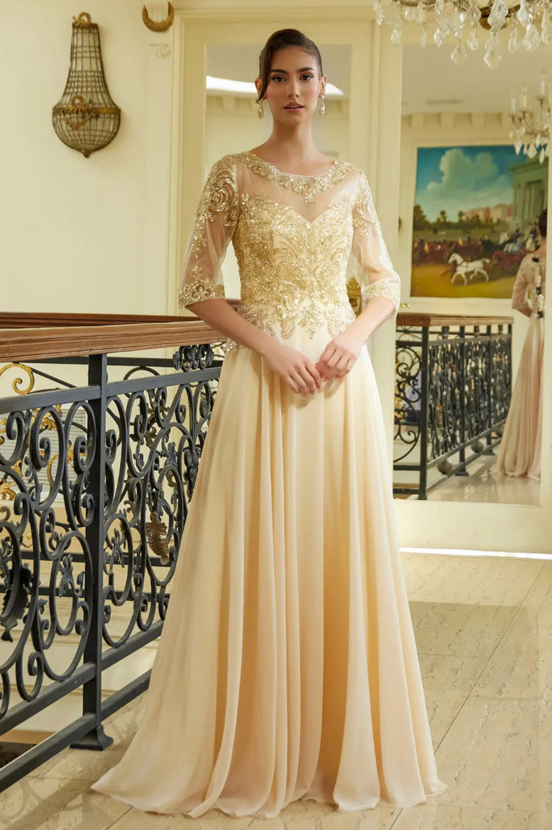 Embellished with beads, sequins, and metallic thread. GL3599 GLS ELIZABETH K