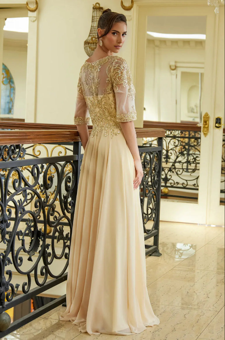 Embellished with beads, sequins, and metallic thread. GL3599 GLS ELIZABETH K