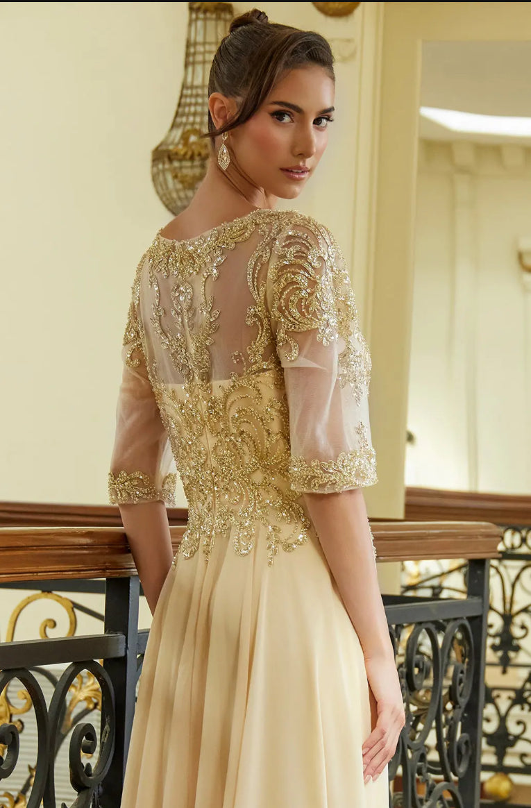 Embellished with beads, sequins, and metallic thread. GL3599 GLS ELIZABETH K