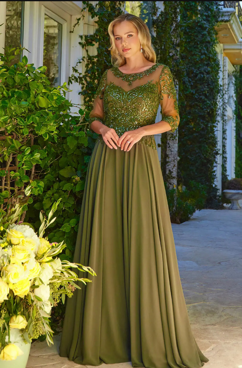 Embellished with beads, sequins, and metallic thread. GL3599 GLS ELIZABETH K