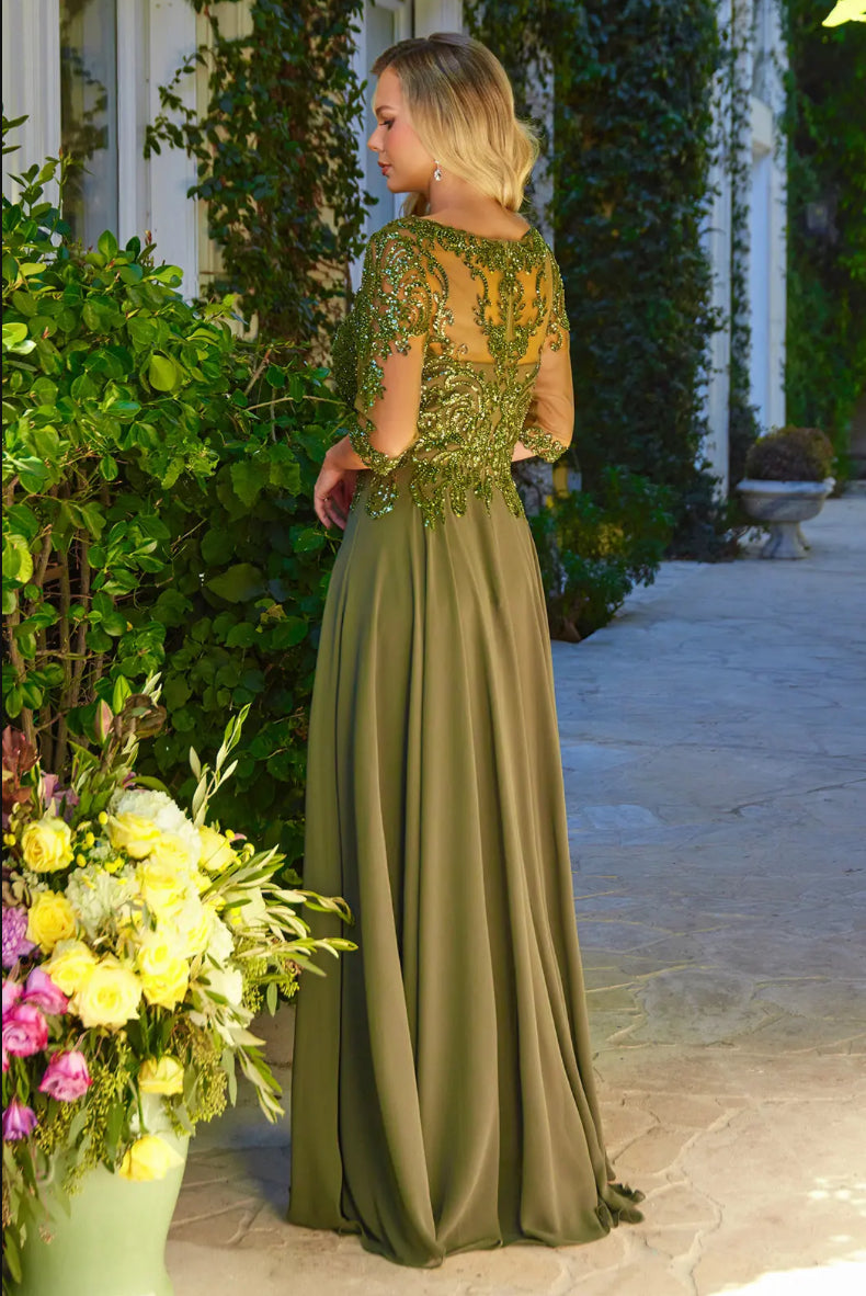 Embellished with beads, sequins, and metallic thread. GL3599 GLS ELIZABETH K