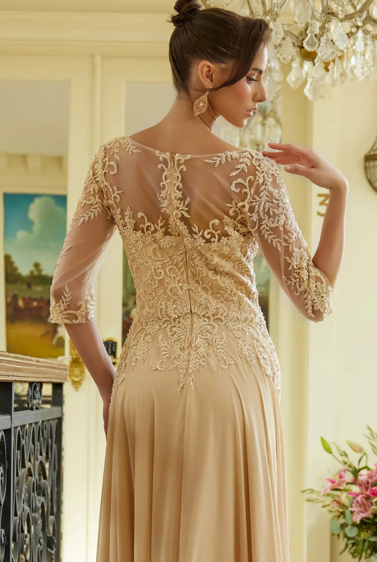 Show off in this beaded, sequin embroidered dress. GL3573 GLS BY ELIZABETH K