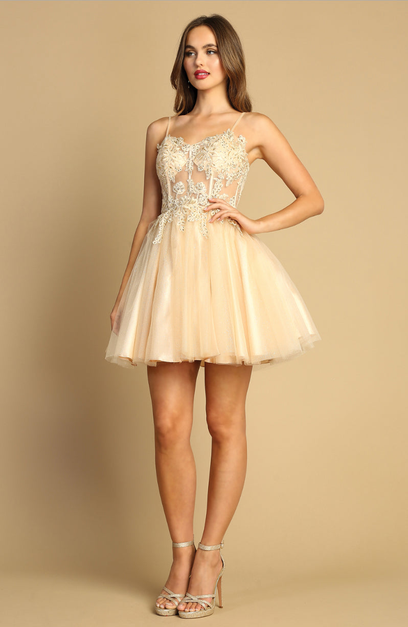 Floral Embroidery Embellished Glitter Mesh. 1039 BY ADORA DESIGN