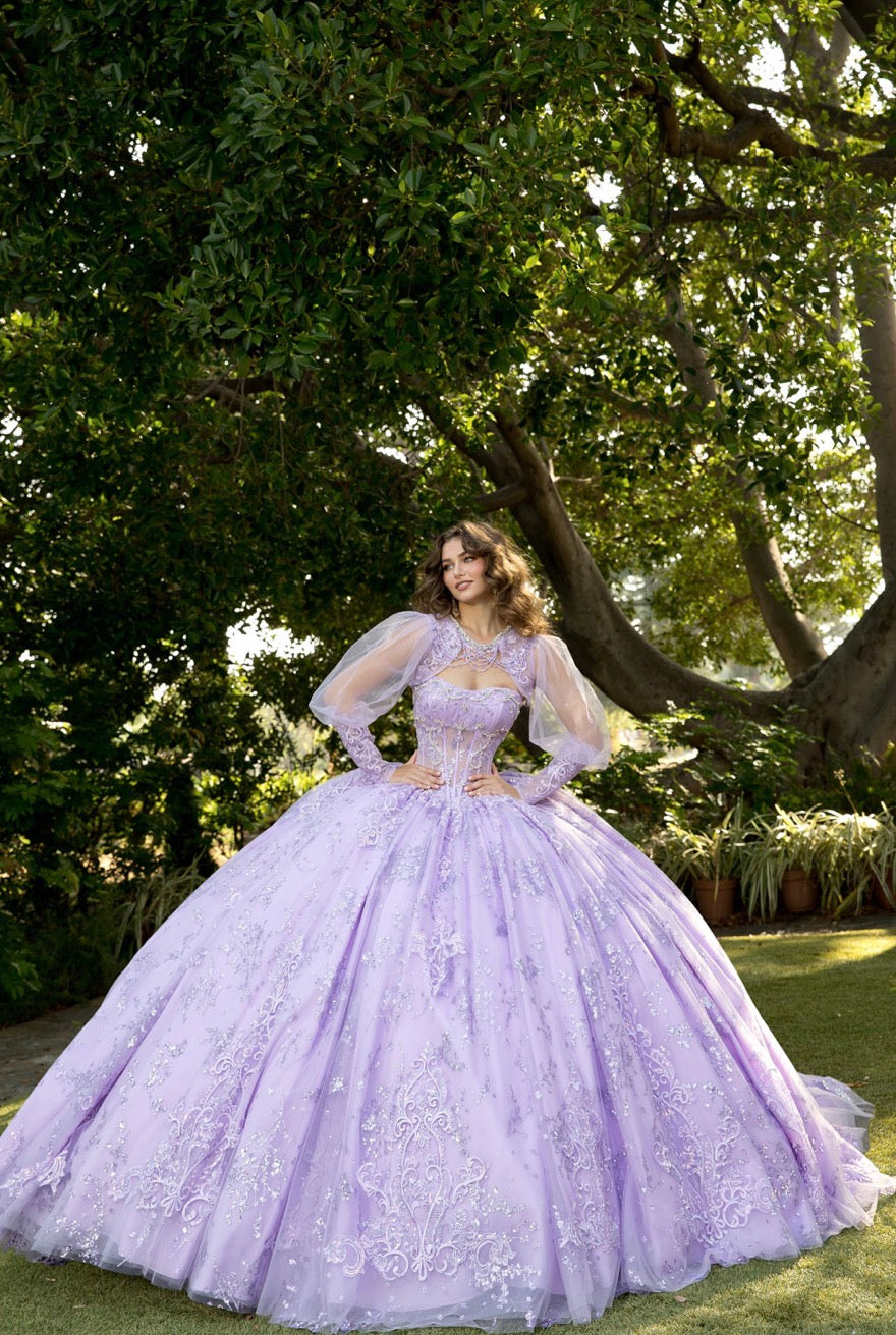 Elegant Quince Dress with Matching Bolero. PQ1097 BY BELLA COUTURE