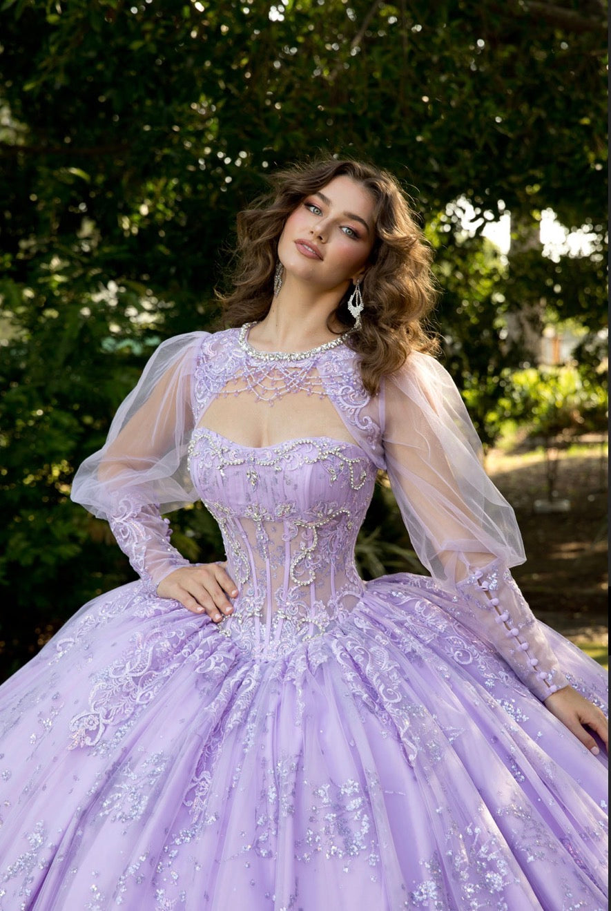 Elegant Quince Dress with Matching Bolero. PQ1097 BY BELLA COUTURE