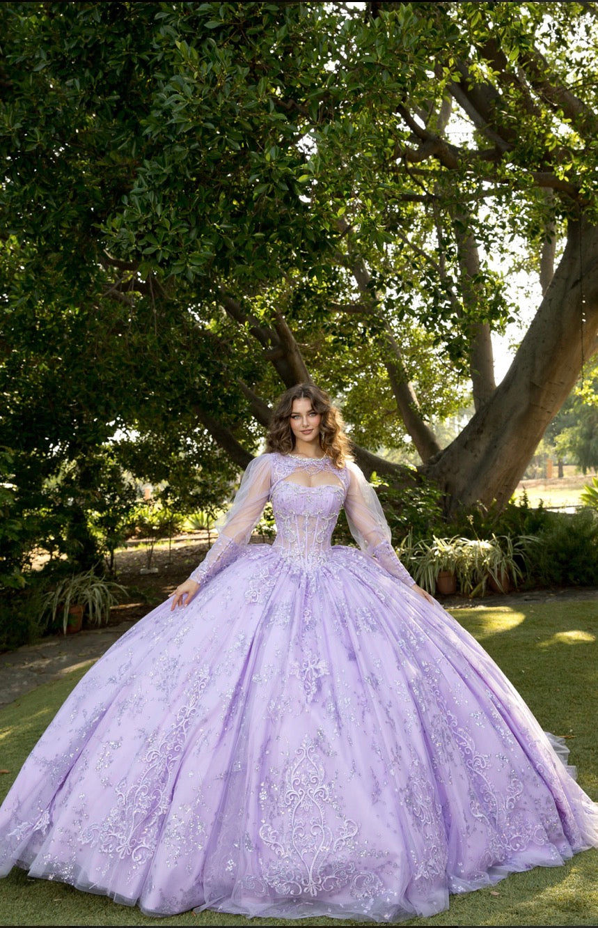 Elegant Quince Dress with Matching Bolero. PQ1097 BY BELLA COUTURE