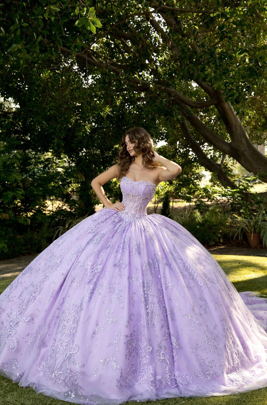 Elegant Quince Dress with Matching Bolero. PQ1097 BY BELLA COUTURE