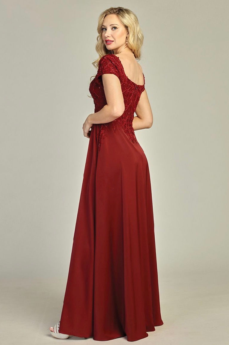 Beads Embellished Embroidered A-line Dress. 7906K BY LET´S CORP