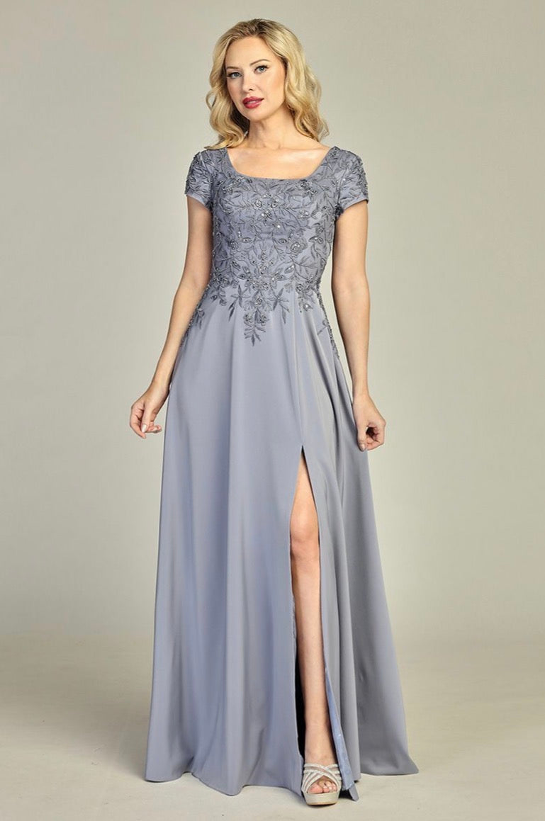 Beads Embellished Embroidered A-line Dress. 7906K BY LET´S CORP