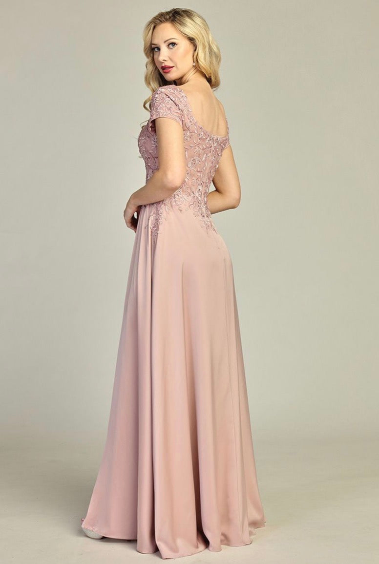 Beads Embellished Embroidered A-line Dress. 7906K BY LET´S CORP