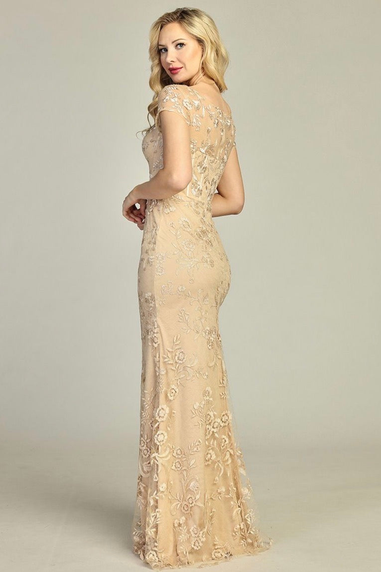 Beads Embellished Embroidered A-line Dress. 7918K BY LET´S CORP
