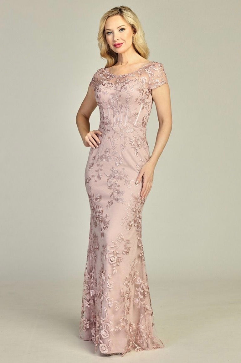 Beads Embellished Embroidered A-line Dress. 7918K BY LET´S CORP