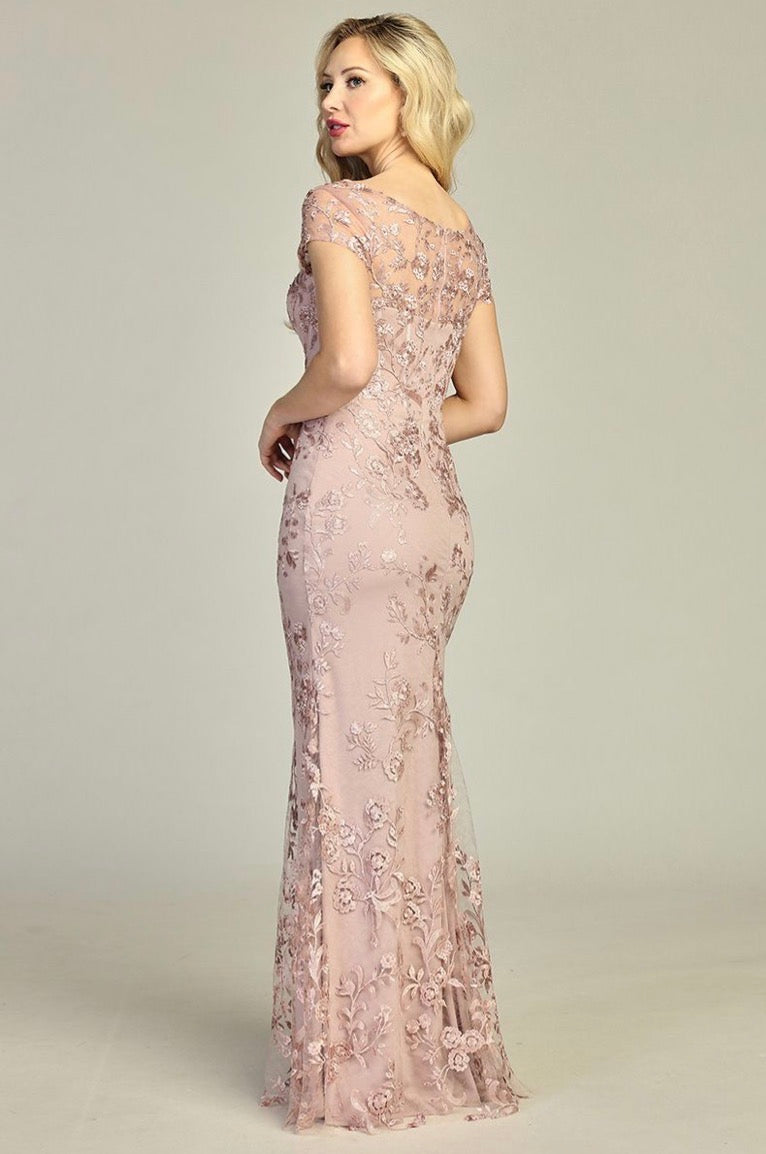 Beads Embellished Embroidered A-line Dress. 7918K BY LET´S CORP