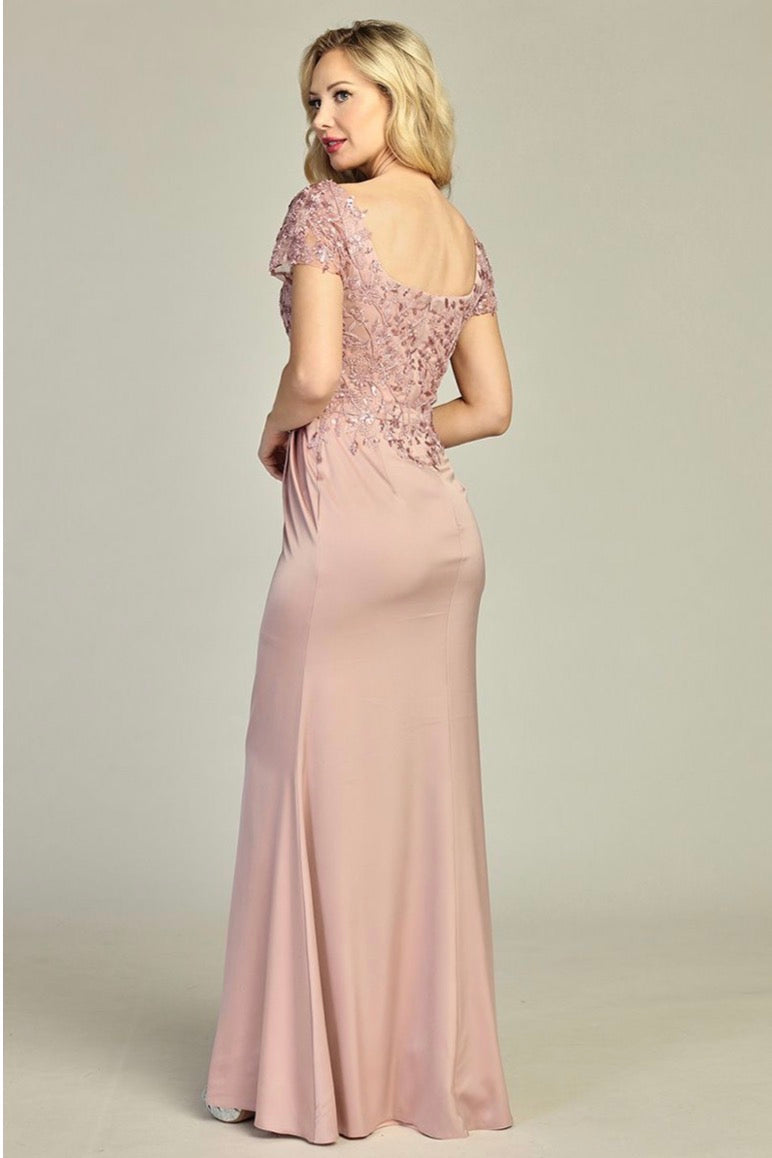 Beads Embellished Embroidered A-line Dress. 7956K BY LET´S CORP