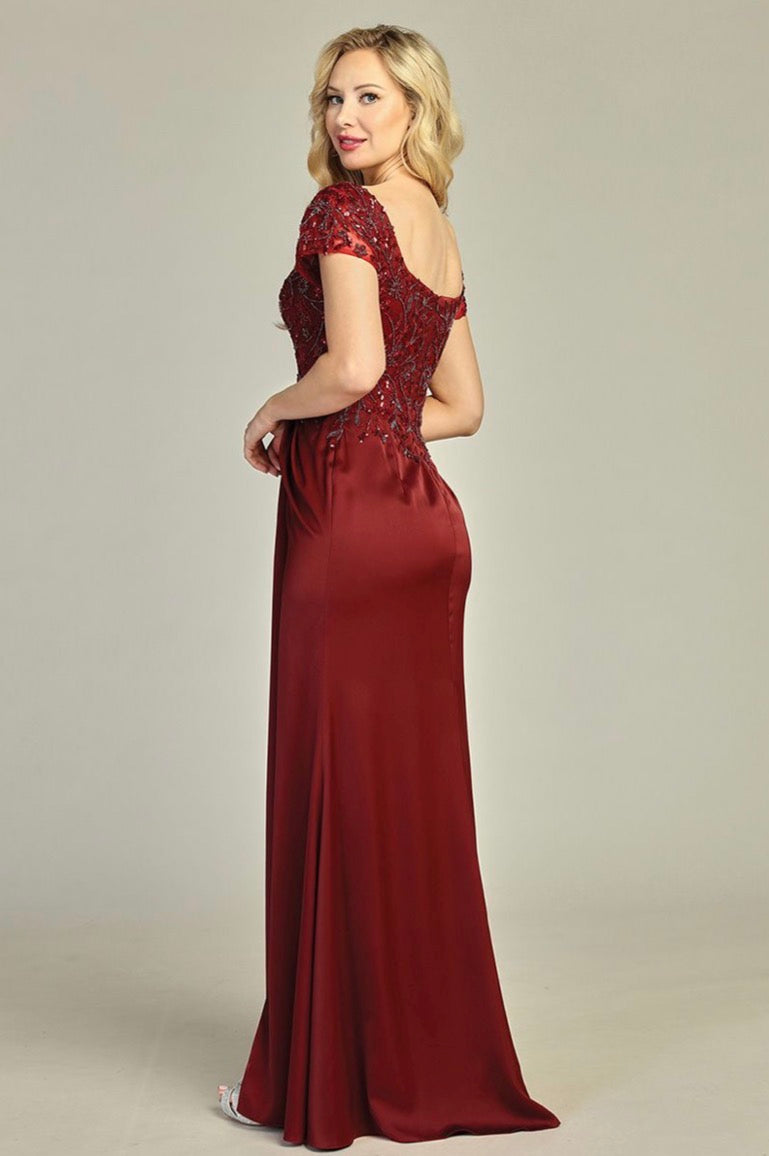 Beads Embellished Embroidered A-line Dress. 7956K BY LET´S CORP