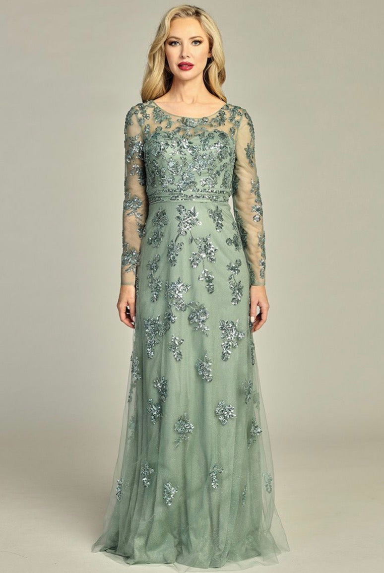 Long sleeves dress for your special event. 7960K BY LET´S CORP